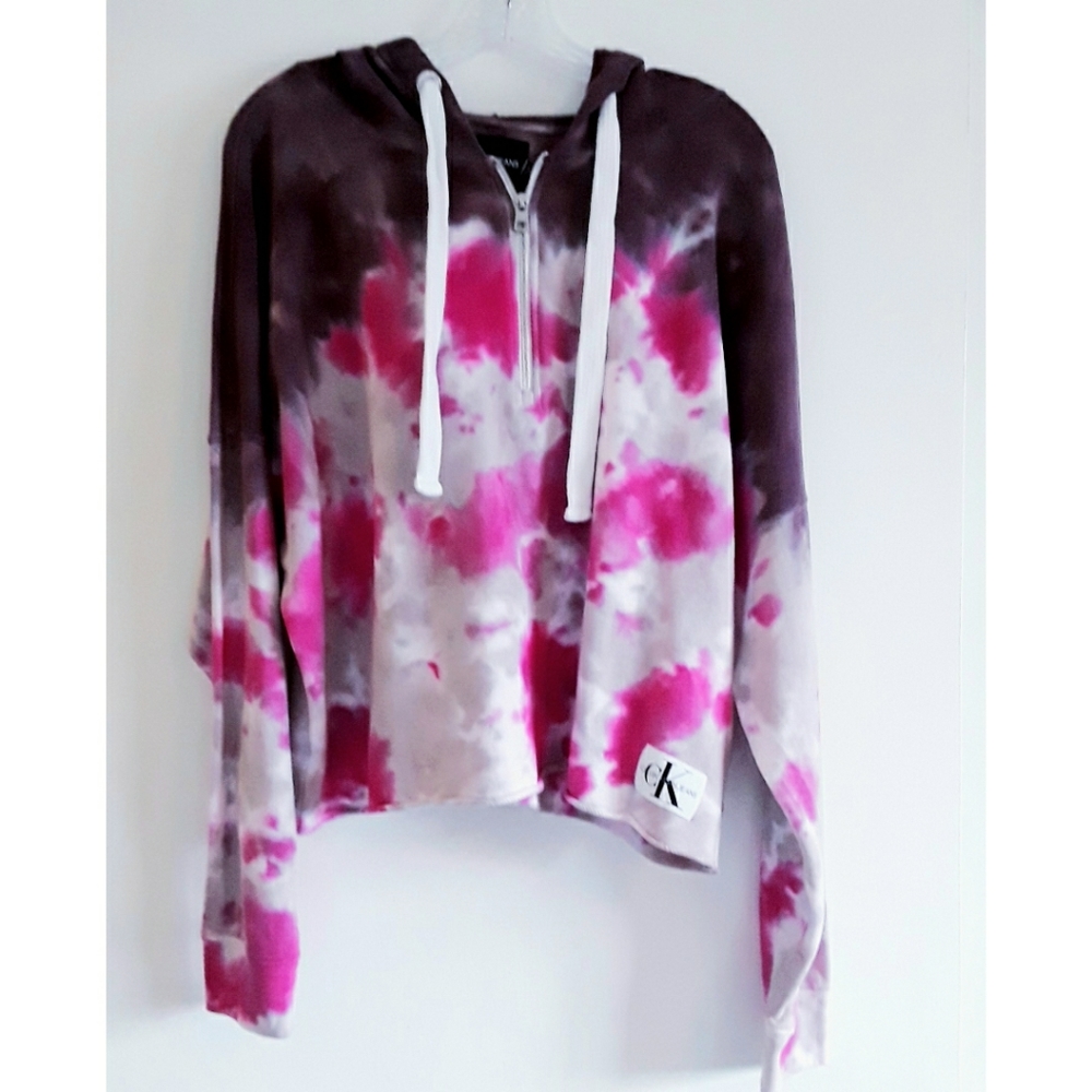 Calvin Klein Jeans Tie-Dye Cropped Sweatshirt XL